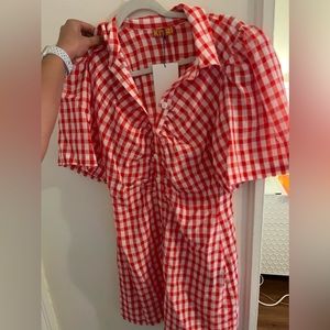 Midi Kitri Red and White Checkered Dress. Size 10 UK/6 US. Never Worn.